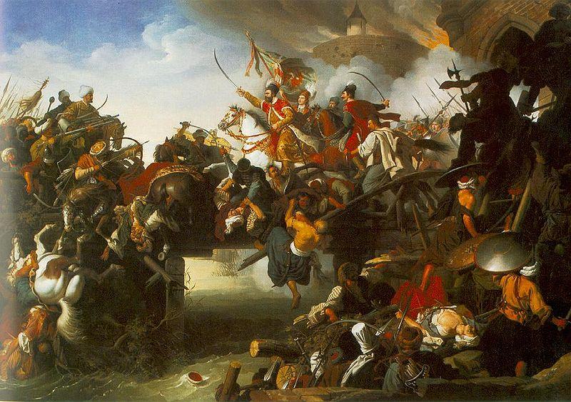 Johann Peter Krafft Zrenyis Charge from the Fortress of Szigetvar oil painting image